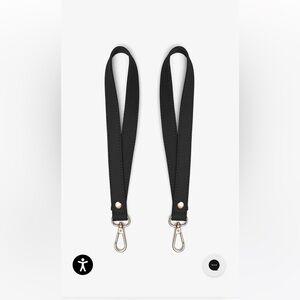 NWT Mina Baie leather stroller hooks (black/gold)